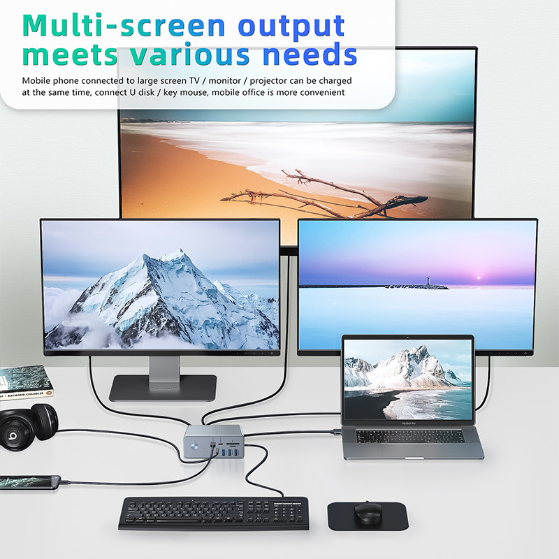 Logotipo OEM/ODM Thunderbolt Connection Hub para suporte a tela 4K e além