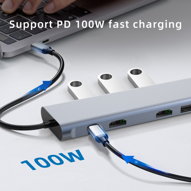 Adaptador USB tipo C com portas USB 3.0 e RU6A-H2