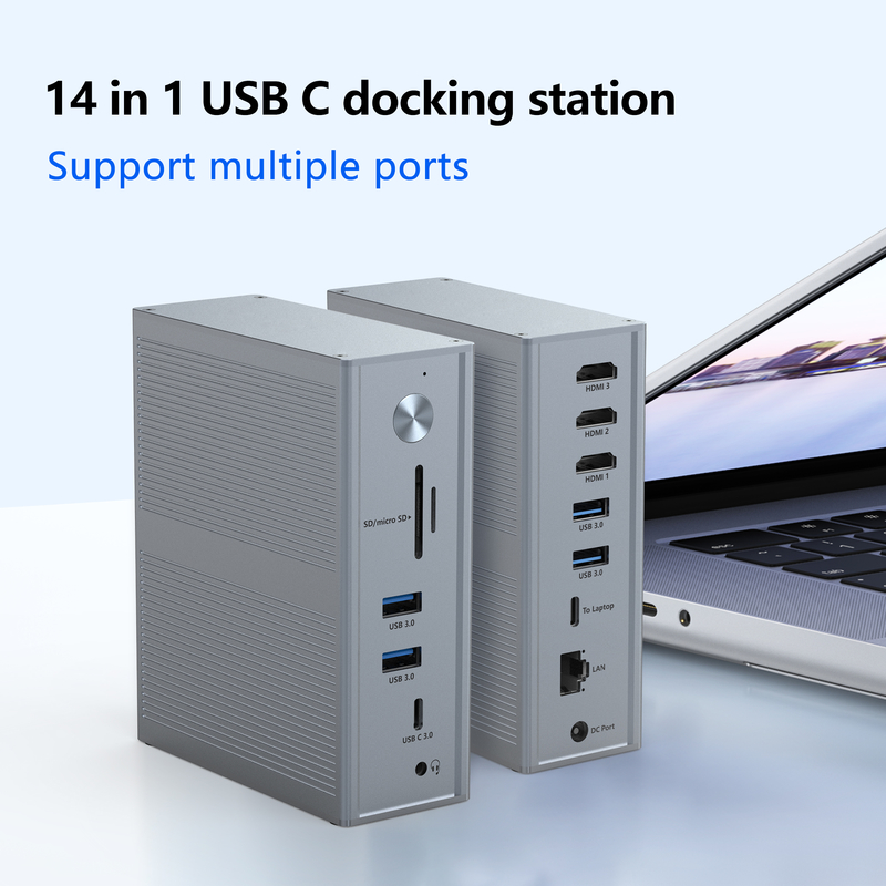 Subosen Power Supply USB-C PD 100W USB-C Docking Station para compatibilidade rápida e suave do dispositivo