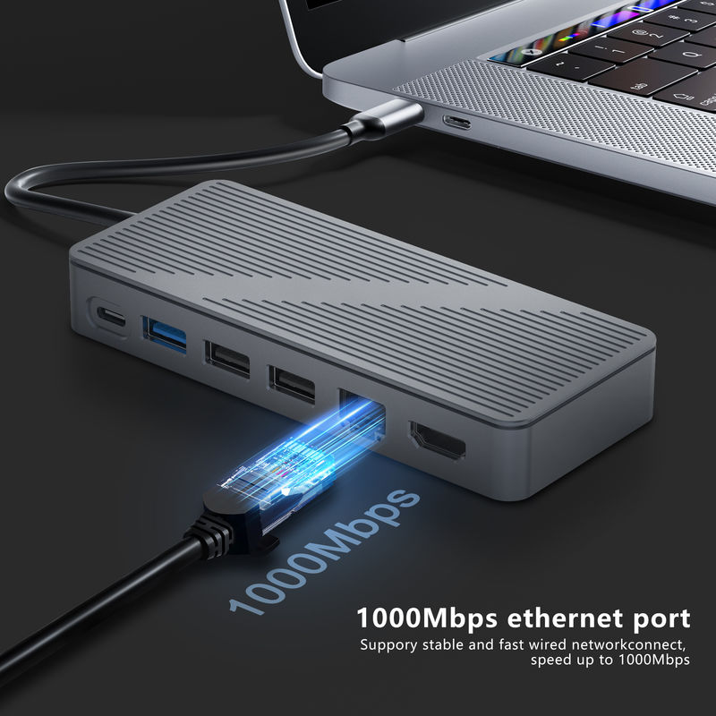 Estação de acoplagem USB-C USB 3.0 1G Ethernet 4K HDMI para dispositivos USB C Compatibilidade